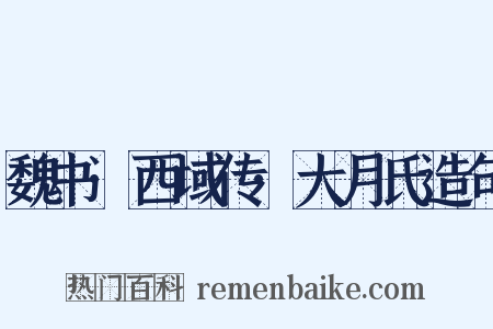 魏书·西域传·大月氏造句是什么意思的图片